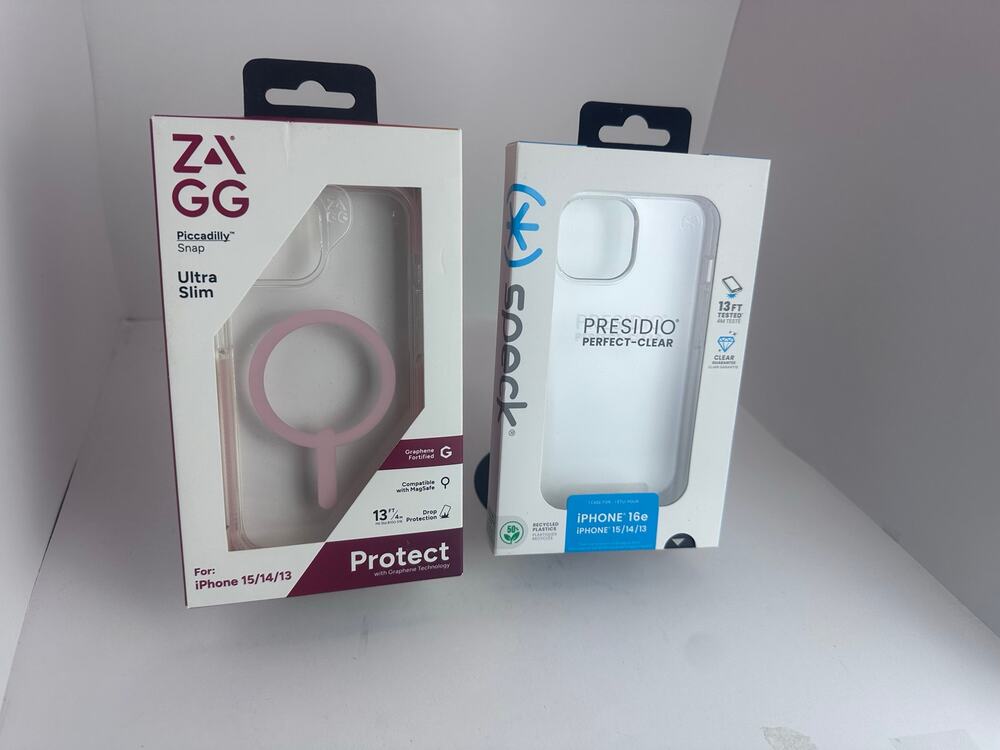 ZAGG/Speck Case Bundle for iPhone 16e/15/14/13 MagSafe Clear NWT